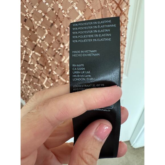 Anthropologie Pilcro Turtleneck Sequin Mesh Top Gold Party Disco Large - Picture 4 of 5